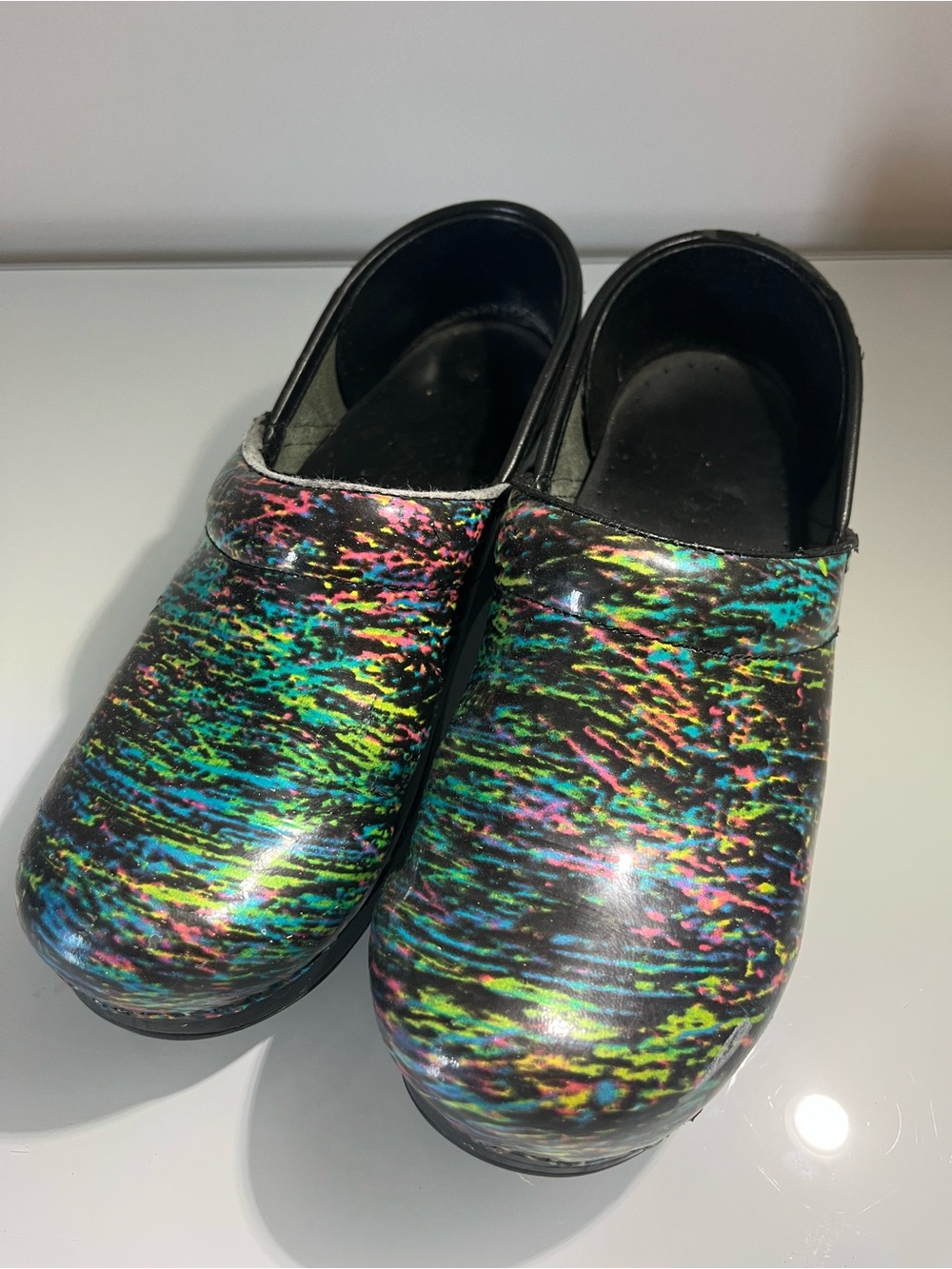 Dansko Multicolor Slip-On Clogs - Black Base